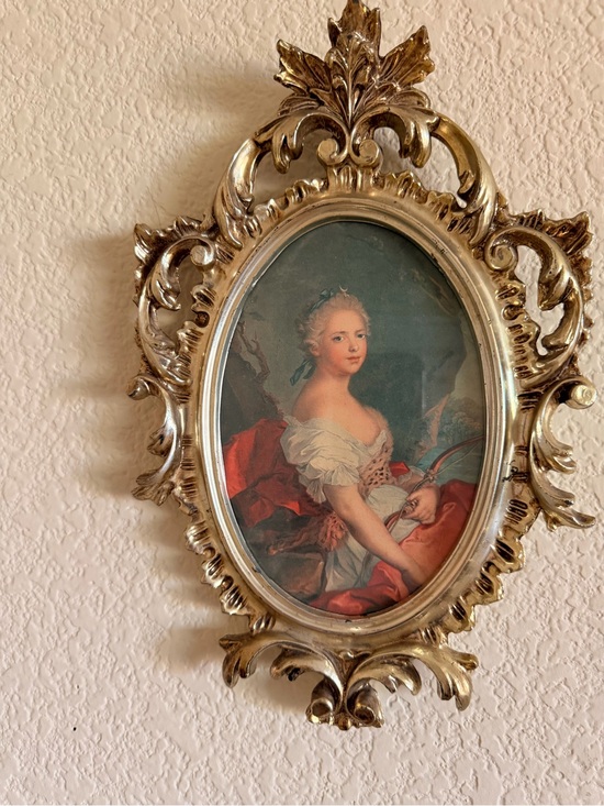 Other - Antique Oval Gilded Wall Portrait of Mary Adelaide of France as Diana